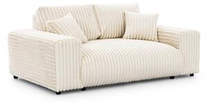 Divano color crema con rivestimento in velluto a coste 178 cm Justin – Ropez