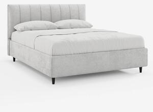 ONYX letto imbottito con vano contenitore e testiera verticale in tess