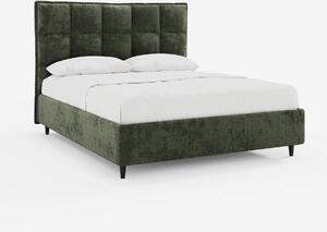 AURO letto imbottito con vano contenitore e testiera capitonné alta in