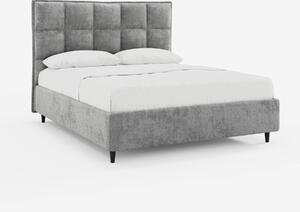 AURO letto imbottito con vano contenitore e testiera capitonné alta in