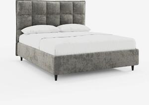 AURO letto imbottito con vano contenitore e testiera capitonné alta in