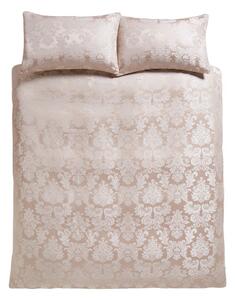 Set copripiumino e federa beige in tessuto damascato per letto matrimoniale e per letto esteso 230x220 cm Damask Jacquard – Catherine Lansfield