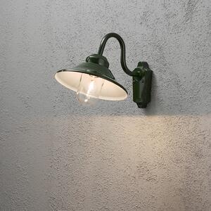 Applique Konstsmide Vega in alluminio laccato verde con vetro trasparente