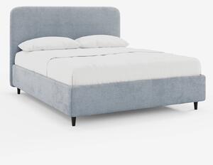 KAELOS letto minimal imbottito - vano contenitore, piedi alti e testie
