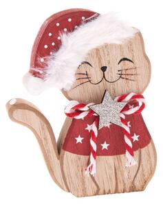 Statuetta natalizia in legno (altezza totale 11 cm) Happy Cat – Dakls