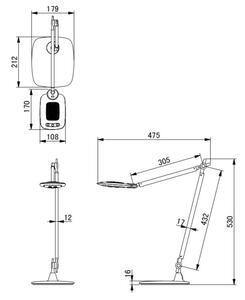 Globo 58272 - Lampada da tavolo LED dimmerabile a sfioramento PATTAYA 9W/230V 3000/5000/6500K