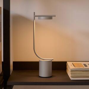 GRUPA Lampada LED da tavolo a batteria Igram, grigia, 40 cm, IP44 dimmerabile, Alluminio / Grigio / Zincato, Soggiorno / Sala da pranzo, Metallo, Design
