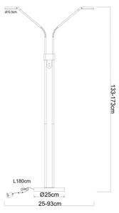 Globo 58504-2SSA-LED Lampada da terra dimmerabile SILVIO 2x6,5W/230V 2700/3350/4000K beige