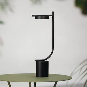 GRUPA Lampada LED da tavolo a batteria Grupa Igram, nera, 40 cm, IP44 dimmerabile, Nero, Soggiorno / Sala da pranzo, Metallo, Design