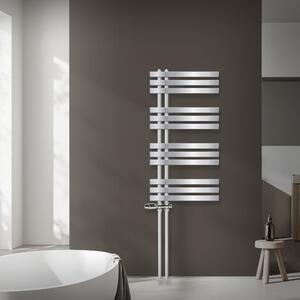 Radiatore da bagno LuxeBath Design, 500x1000 mm, cromo, set di collegamento termostatico a pavimento, senza elemento riscaldante