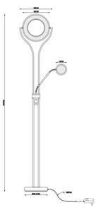 Globo 59038ND - Lampada da terra dimmerabile LED EBRO 20W/230V + 4W cromo opaco