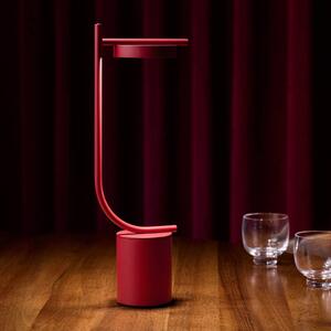 GRUPA Lampada LED da tavolo a batteria Igram, rossa, 40 cm, IP44 dimmerabile, Rosso, Soggiorno / Sala da pranzo, Metallo, Design