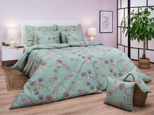 Set di lenzuola in crêpe Klaudie verde 140x200, 70x90 cm