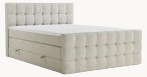 Letto boxspring effetto velluto a coste fatto a mano con contenitore Serene, H4