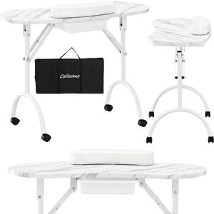 Tavolo cosmetico pieghevole per manicure mobile bianco MT-017F-WHITE