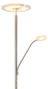 Globo 59093N - Lampada da terra LED dimmerabile STANFORD 28W/230V + 5W 3000K cromo lucido