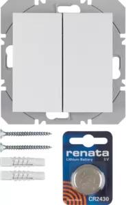 Berker 85656288 Trasmettitore da parete wireless KNX doppio, piatto, Quicklink, bianco polare opaco Berker S.1/B.3/B.7
