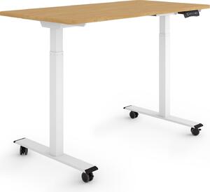 ESMART Germany ERX-122WBA 120x60cm Decorazione in bambù Scrivania ergonomica in piedi/seduta su rotelle Regolabile elettricamente in altezza in modo continuo 78,5-127,5 cm 3 x memoria Ricordo attività Doppio motore
