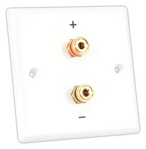 8 unità - Pannello di collegamento a parete per diffusori Dynavox, bianco / 2 x attacco a banana