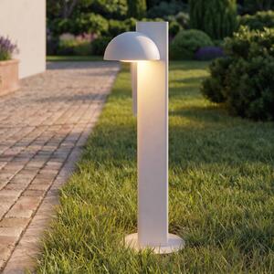 Lampione a LED Lucande Velira, grigio chiaro, 77 cm, 1 lampada, IP44 Velira, Alluminio / Grigio / Zincato, Metallo, Moderno