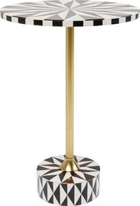 Tavolino laterale Domero Star di Kare Design, bianco/marrone, diametro 40 cm, ideale per il soggiorno