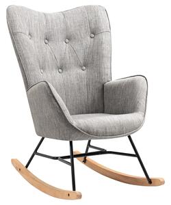 Meubles Cosy – Poltrona a dondolo in stile scandinavo con braccioli imbottiti rivestiti in tessuto grigio – EPPING