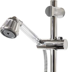 Set doccia tecuro Crystal-60 - con doccetta regolabile in continuo, flessibile doccia da 150 cm, barra a muro da 115 cm