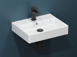 Lavabo da appoggio in Vetroceramica Aqua Bagno Solo Design, 50x40 cm, bianco