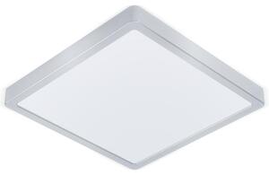 EGLO Plafoniera LED Molay, apparecchio a plafone a 1 luce in acciaio e plastica, plafone in argento, bianco, lampada a plafone LED bianco caldo, L x L 28,5 cm