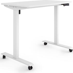 ESMART Germany ETX-121WW 100 x 60 cm Bianco Scrivania ergonomica in piedi/seduta su rotelle Regolabile elettricamente in altezza in modo continuo da 78,5 a 128,5 cm 3x memoria Promemoria attività Avvio/arresto graduale