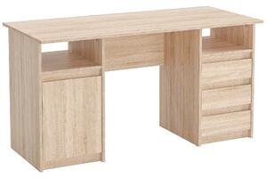 Scrivania KOMTO con cassetti - Oslo 145 x 65 x 76 cm Scrivania moderna Tavolo da ufficio Tavolo per computer Tavolo da lavoro Tavolo per PC da ufficio Sonoma