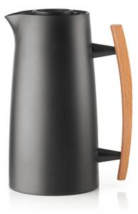 Caraffa Termica, Termos Riviera Thermos caldo Freddo Tavola Dimensioni 18,3x13x h25 cm 1 Litro Plastica con Manico in legno Nero