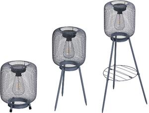 Lampada da terra a LED solare, lampada da tavolo con luce bianco caldo per esterni, altezza 66 cm, rete antracite