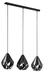 EGLO Lampada a sospensione Carlton, 3 luci, stile vintage, ideale per illuminare la tavola da pranzo