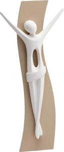 Crocefisso Cristo KENOBIS Medio in resina e legno 24x13 cm colore bianco