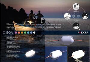Boa Luminosa in Resina-Galleggiante, Dimensioni 37,5x19,5x22,5 - peso 0.8 kg LED RGB, telecomando incluso colore bianco