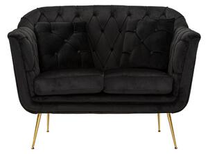 Sof� due posti con cuscini BUDAPEST crema con gambe oro Dimensioni 130x83xh 91 cm peso 36 kg colore nero