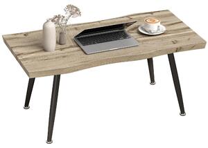 Tavolino HOMCOM con gambe in acciaio e piano in rovere dello spessore di 4 cm