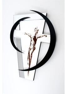 Crocefisso Piccolo segno taglio laser 16x1.6xh20 cm intarsi in plexiglass bianco nero