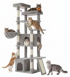 Feandrea, tiragraffi per gatti, altezza 184,5 cm, albero per gatti, con 7 superfici per graffiare