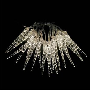 Catena luminosa LED a ghiaccioli 20 batterie Acrilico Interno Bianco caldo