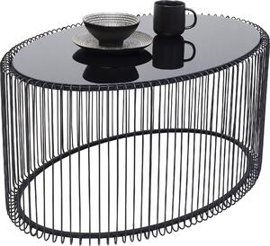 Tavolino Kare Design Wire Uno, nero, per soggiorno, tavolino ausiliario, acciaio