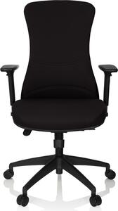 Hjh OFFICE Sedia da ufficio professionale OFFICE XT PRO Sedia da scrivania ergonomica con braccioli (regolabili in altezza) in tessuto nero Sedia girevole per ufficio e casa
