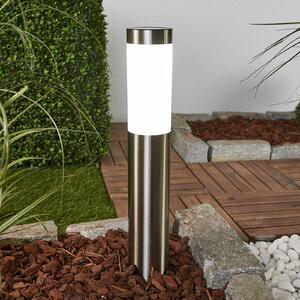 Lindby Lampada LED solare Aleeza, 61 cm, acciaio inossidabile, picchetto