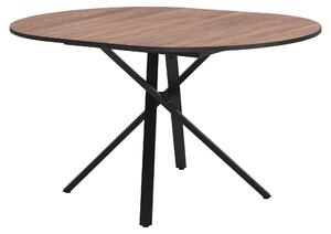 ML-Design Tavolo da pranzo allungabile rotondo 100-140 cm, effetto legno marrone, tavolo da pranzo per 4-6 persone, tavolo da cucina con base a X in acciaio, tavolo moderno