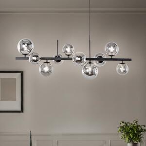 Lampada a sospensione in vetro Rumba Domiluce, dimmerabile, Nero, Soggiorno / Sala da pranzo, Metallo, Moderno, Lampada a sospensione