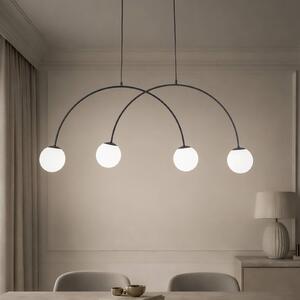 Lampada a sospensione in vetro Nova Domiluce, dimmerabile, Nero, Soggiorno / Sala da pranzo, Metallo, Moderno, Lampada a sospensione