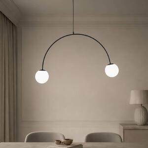 Lampada a sospensione in vetro Nova Domiluce, dimmerabile, Nero, Soggiorno / Sala da pranzo, Metallo, Moderno, Lampada a sospensione