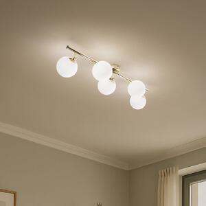 Plafoniera soffitto Drum Domiluce, dimmerabile, Ottone / Oro, Soggiorno / Sala da pranzo, Metallo, Plafoniera