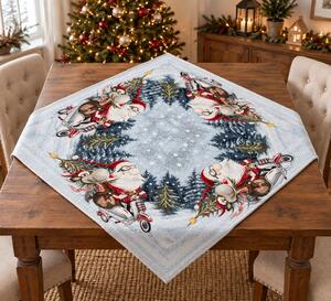 Tovaglia natalizia in ciniglia 90x90 cm Chenille IT045